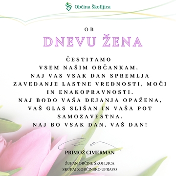 ŽUPANOVA ČESTITKA OB DNEVU ŽENA